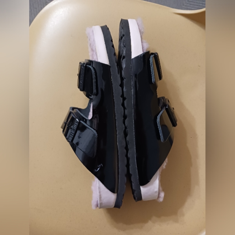 Birkenstock Black Patent Keather Sandals Size 39 - Picture 7 of 10